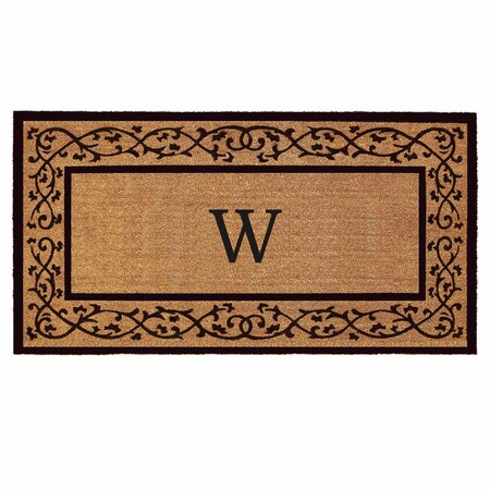 Monogram Door Mat, Black, Natural, 36 in W x 72 in L